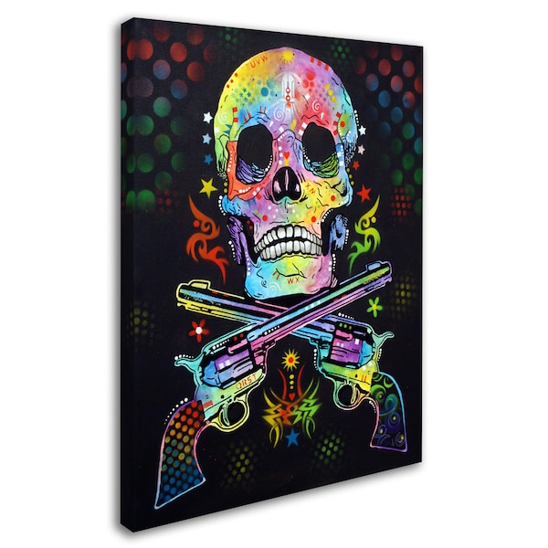 Dean Russo 'Skull And Guns' Canvas Art,18x24